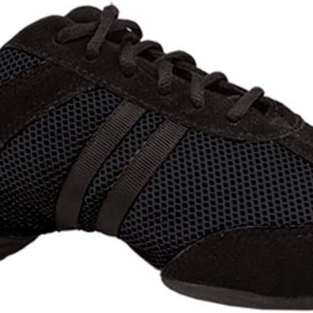 Sansca Women's Suede Leather Dance Sneakers 7 Mesh Split-Sole Water Resistant